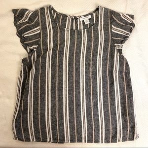 Calvin Klein Flutter Sleeve Linen Shirt